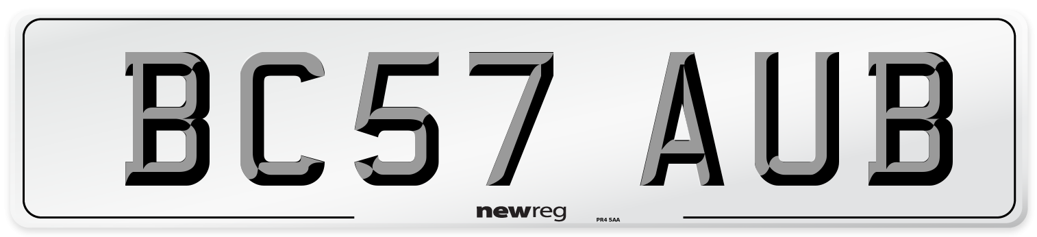 BC57 AUB Number Plate from New Reg